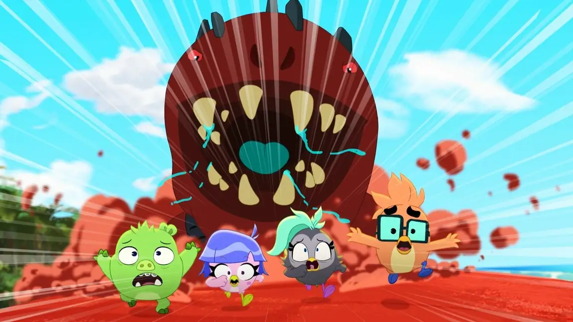 Cena da série Angry Birds A Ilha Misteriosa