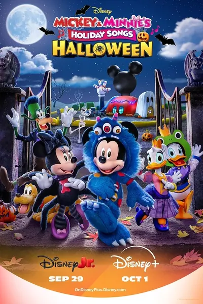 Cena da série Cancoes de Halloween do Mickey e da Minnie